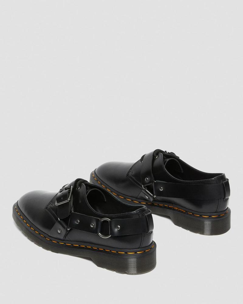 Zapatos Con Hebilla Dr Martens Henree Polished Smooth Cuero Hombre Negros | MX 235SGL